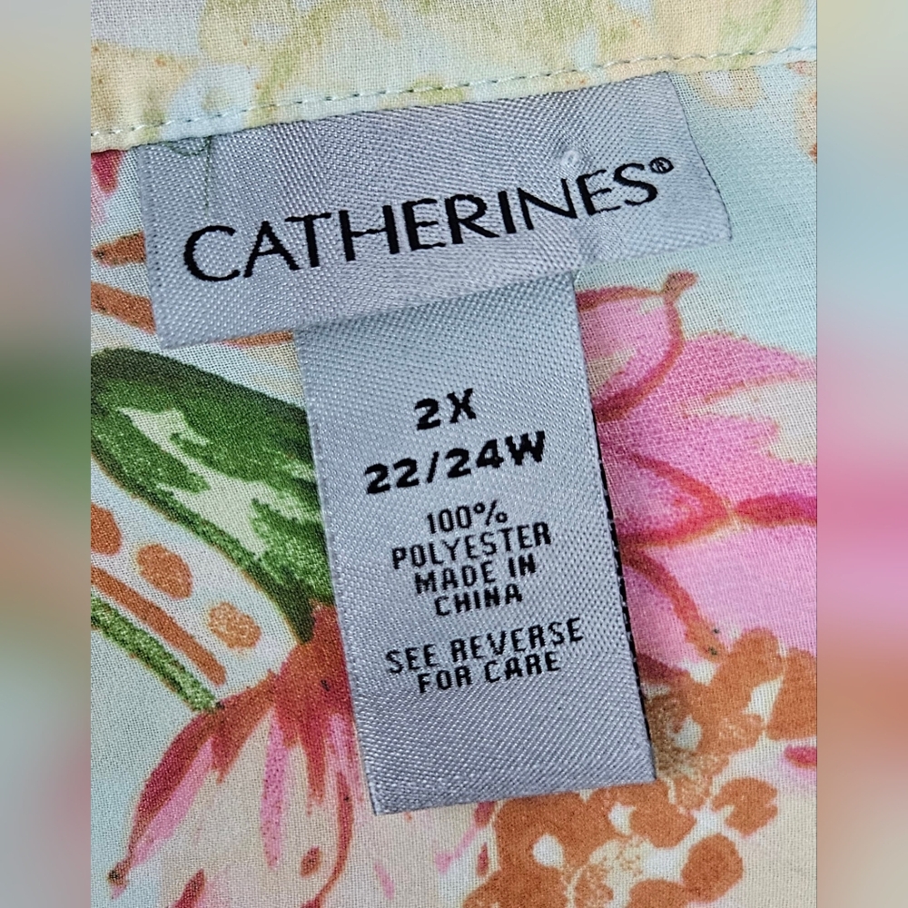 Catherine's Mesh Floral Button Front Cardigan 2X Coquette Fairycore Feminine - Picture 5 of 6